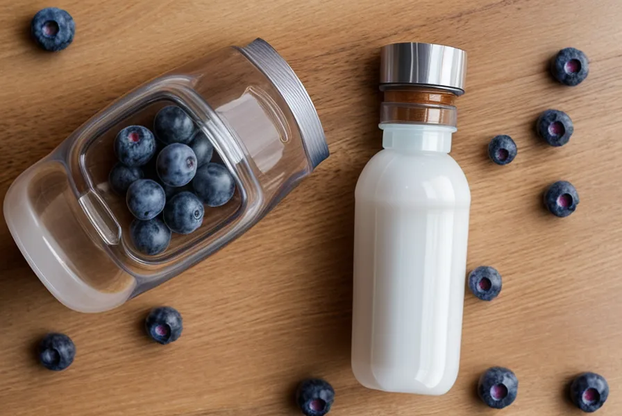 Clean-label weight loss supplement bottle beside fresh blueberries for this review
