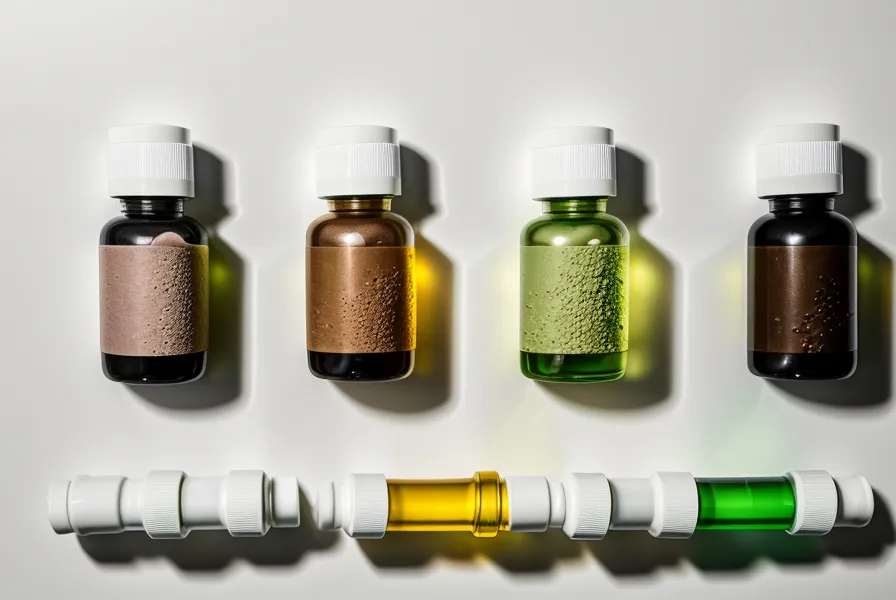 Three white supplement bottles labeled with single ingredients on a white background.