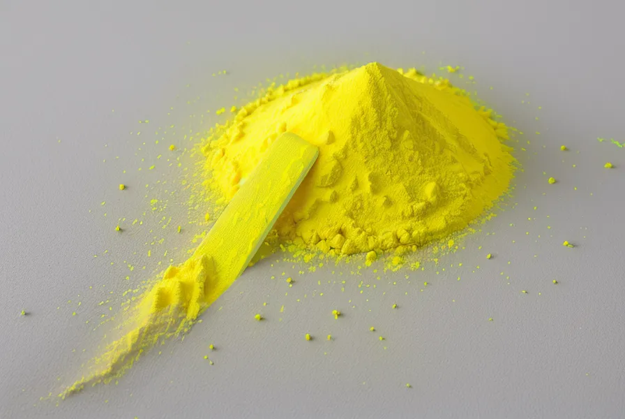 Vibrant yellow Berberine powder spilled on a white quartz surface next to a capsule.