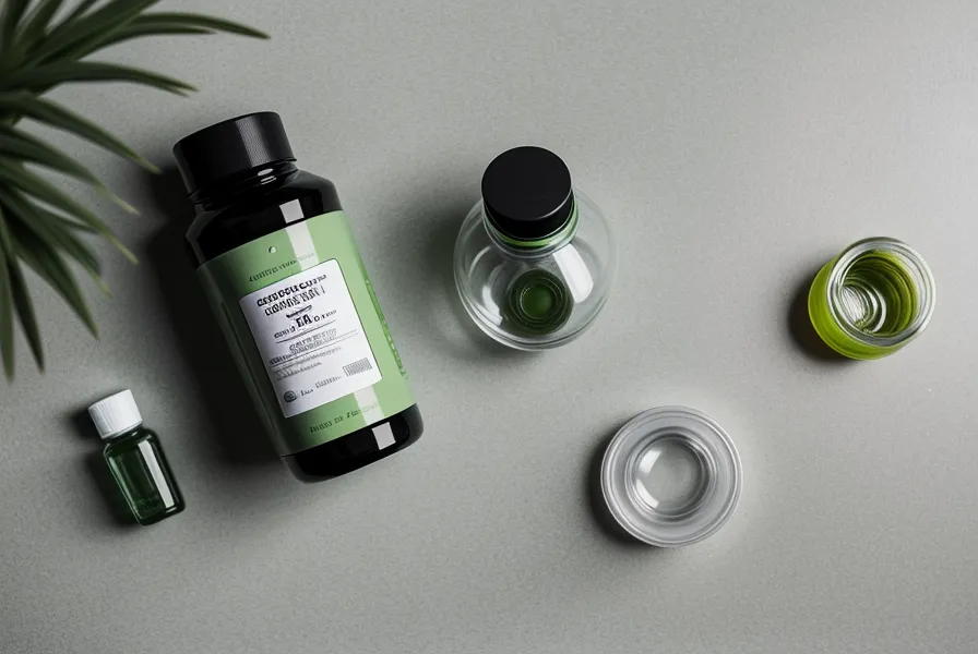 A magnifying glass focusing on the clear ingredient list of a supplement bottle.