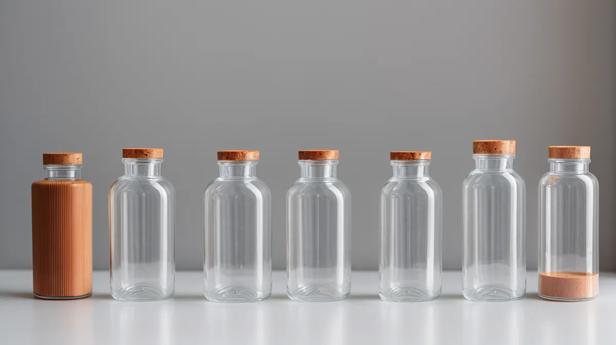 LeanBiome bottle next to a stack of supplement labels, comparing gut health ingredient transparency among weight loss supplements