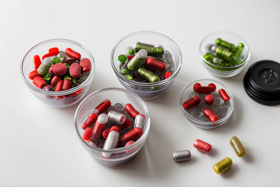 LeanBiome probiotic capsules next to a bowl of kimchi representing gut health.