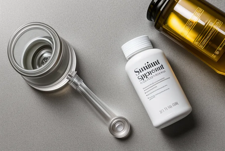 A magnifying glass focusing on a detailed supplement ingredient label.