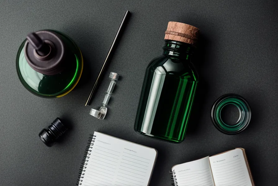Close-up of a supplement bottle and a personal log of ingredient dosages.
