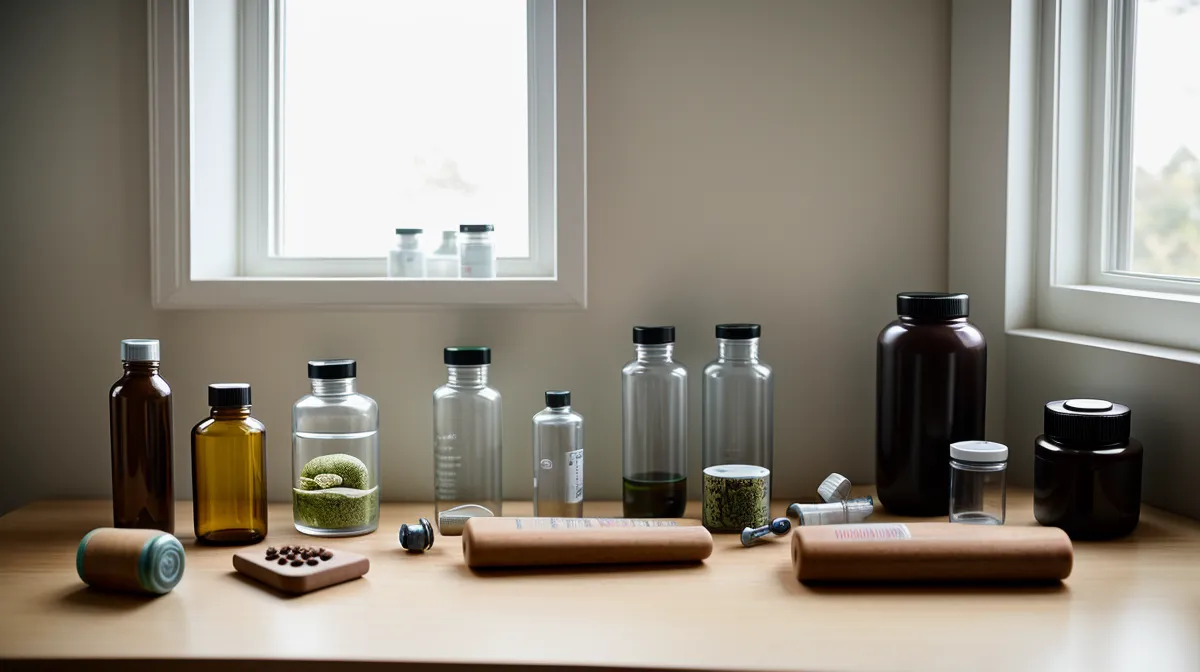 weight loss supplements ingredient transparency review - rows of tested bottles lined up on a Portland kitchen shelf