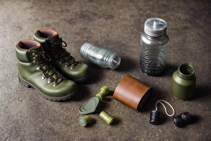 ingredient transparency comparison - worn leather hiking boots beside a weight loss supplement bottle