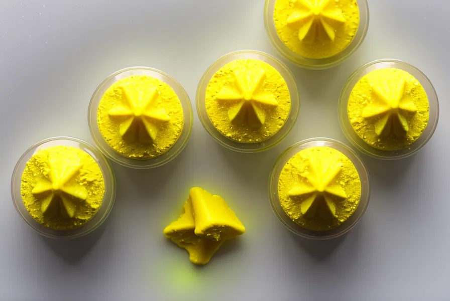 Bright yellow berberine powder staining a white kitchen counter.